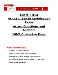 ABFM + KSA Heart Disease Certification Exam 2025 – Actual Questions and Verified Answers |