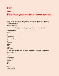 RAD 100 Final Exam Questions With Correct Answers