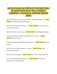 ALPHA PHI ALPHA PRETEST FOR IMDP 2025 | 20+QUESTIONS WITH 100% CORRECT ANSWERS | UPDATED