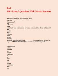 Rad 100 - Exam 2 Questions With Correct Answers.