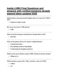 Inside LVMH Final Questions and answers with verified solutions already passed latest upda