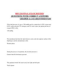 BIO 224 FINAL EXAM 2025/2026 QUESTIONS WITH CORRECT ANSWERS GRADED A+| GUARANTEED PASS