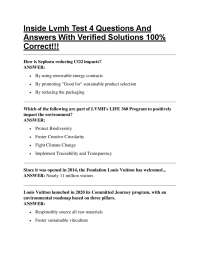 Inside Lvmh Test 4 Questions And Answers With Verified Solutions 100% Correct!!!