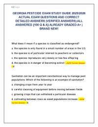 GEORGIA PESTCIDE EXAM STUDY GUIDE 2025/2026 ACTUAL EXAM QUESTIONS AND CORRECT ANSWERS