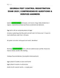 GEORGIA PEST CONTROL REGISTRATION EXAM 2025 | COMPREHENSIVE QUESTIONS & VERIFIED ANSWERS