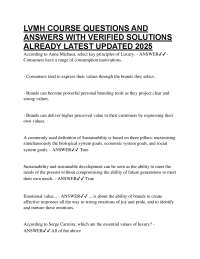 LVMH COURSE QUESTIONS AND ANSWERS WITH VERIFIED SOLUTIONS ALREADY LATEST UPDATED 2025