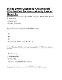 Inside LVMH Questions And Answers With Verified Solutions Already Passed Rated A+