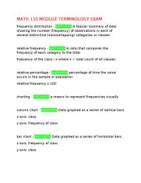 MATH 110 MODULE TERMINOLOGY EXAM