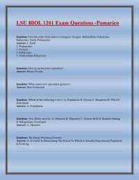 LSU BIOL 1201 Exam Questions -Pomarico Ultimate Q&A Exam Bank: Your Shortcut to Success
