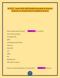 VA LETC - Exam With Well Detailed Question & Answers Perfectly A+ Graded Newest Updated V