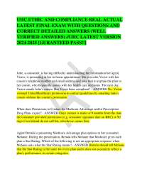 UHC ETHIC AND COMPLIANCE REAL ACTUAL LATEST FINAL EXAM WITH QUESTIONS AND CORRECT ANSWERS