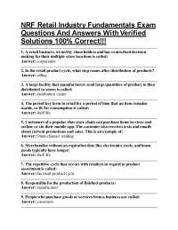 NRF Retail Industry Fundamentals Exam Questions And Answers Well Elaborated