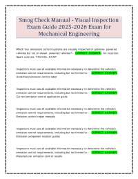 Smog Check Manual - Visual Inspection Exam Guide 2025-2026 Exam for Mechanical Engineering