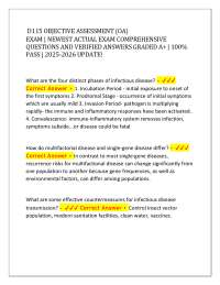 D115 OBJECTIVE ASSESSMENT (OA) EXAM | NEWEST ACTUAL EXAM COMPREHENSIVE QUESTIONS AND VERIF