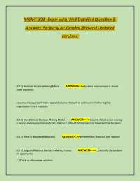 MGMT 303 -Exam with Well Detailed Question & Answers Perfectly A+ Graded (Newest Updated