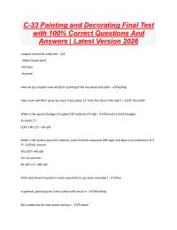C-33 Painting and Decorating Final Test with 100% Correct Questions And Answers | Latest