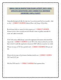 SMOG CHECK INSPECTOR EXAM LATEST 2025-2026 UPDATE QUESTIONS AND CORRECTLY DEFINED ANSWERS