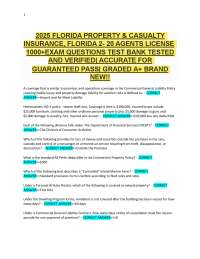 2025 FLORIDA PROPERTY & CASUALTY INSURANCE, FLORIDA 2- 20 AGENTS LICENSE 1000+EXAM QUE