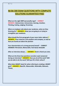 BA BA 300 EXAM QUESTIONS WITH COMPLETE SOLUTIONS GUARANTEED PASS