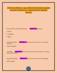 ANTH 101 Midterm - Exam With Well Detailed Question & Answers Perfectly A+ Graded Newest