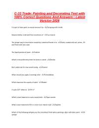 C-33 Trade: Painting and Decorating Test with 100% Correct Questions And Answers | Latest