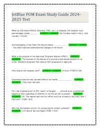 JetBlue FOM Exam Study Guide 2024- 2025 Test