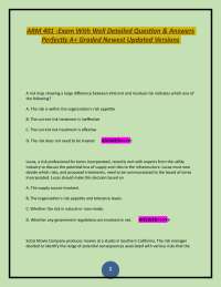 ARM 401 -Exam With Well Detailed Question & Answers Perfectly A+ Graded Newest Updated Ve