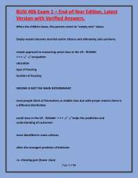 BUSI 406 Exam 1 – End-of-Year Edition, Latest Version with Verified Answers.