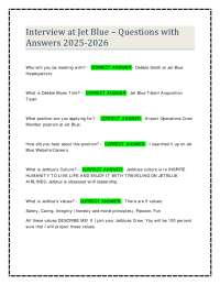 Interview at Jet Blue – Questions with Answers 2025-2026