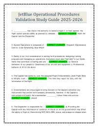 JetBlue Operational Procedures Validation Study Guide 2025-2026