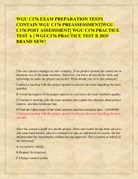 WGU C176 EXAM PREPARATION TESTS CONTAIN WGU C176 PREASSESSMENT|WGU C176 POST ASSESSMENT