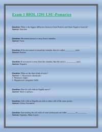Exam 1 BIOL 1201 LSU-Pomarico Exam Edge: Master Questions & Answers for Top Grades