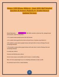 History 1200 Mizzou Midterm - Exam With Well Detailed Question & Answers Perfectly A+ Gra