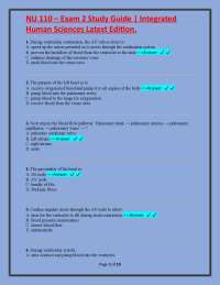 NU 110 – Exam 2 Study Guide | Integrated Human Sciences Latest Edition.