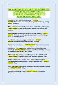 BA 300 FINAL EXAM NEWEST COMPLETE 120 QUESTIONS AND CORRECT DETAILED ANSWERS (VERIFIED