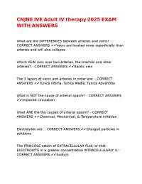CNJNE IVE Adult IV therapy 2025 EXAM WITH ANSWERS