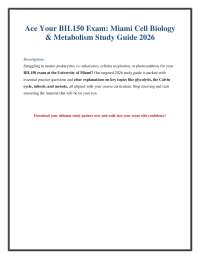 Cell Biology and Metabolism Exam Practice Questions