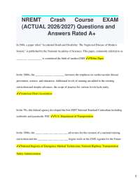 NREMT Exam Crash Course: 2026/2027 Questions and Answers