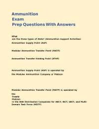 Ammunition Exam Prep Questions With Answers