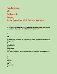 Fundamentals of Endoscopic Surgery Exam Questions With Correct Answers