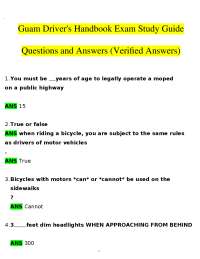 Guam Driver's Handbook Exam Study Guide: Q&A