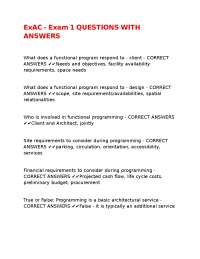 ExAC - Exam 1 QUESTIONS WITH ANSWERS
