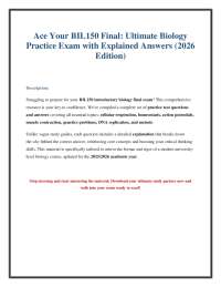 BIL150 Biology Final Exam Practice Questions with Detailed Explanations