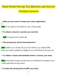 Guam Driving Permit Test: Q&A for Exam Preparation