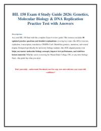 BIL 150 Exam 4 Study Guide: Genetics, Molecular Biology & DNA Replication Practice Test