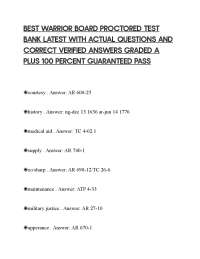 BEST WARRIOR BOARD PROCTORED TEST BANK LATEST WITH ACTUAL QUESTIONS AND CORRECT VERIFIED A