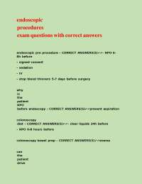endoscopic procedures exam questions with correct answer