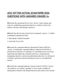 AOC IQT FUN ACTUAL EXAM PAPER 2026 QUESTIONS WITH ANSWERS GRADED A+