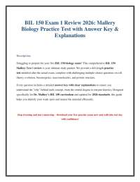 BIL 150 Biology Exam 1 Practice Test with Answer Key (2026)