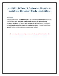 BIL150 Exam 3 Study Guide: Molecular Genetics & Vertebrate Physiology (2026)